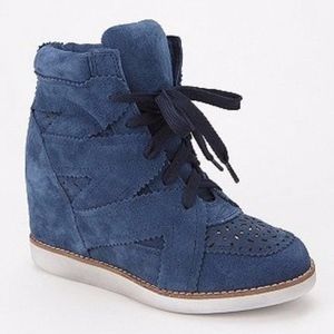 Jeffrey Campbell Venice Wedge Sneaker - Blue Suede